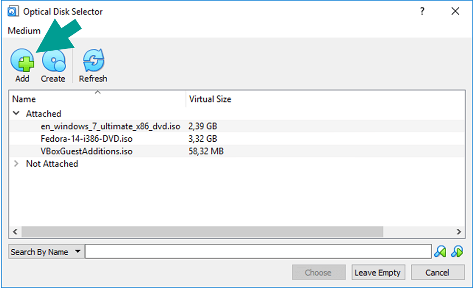 Menu Tambah Optical Drive Baru
