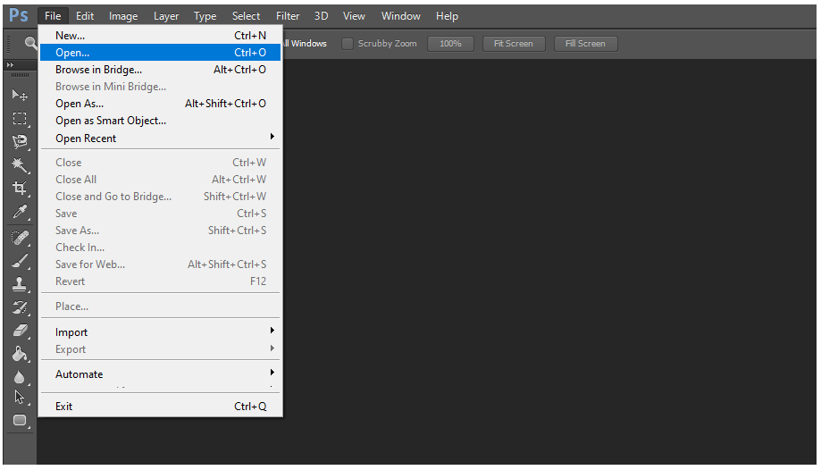 Open Foto di Photoshop