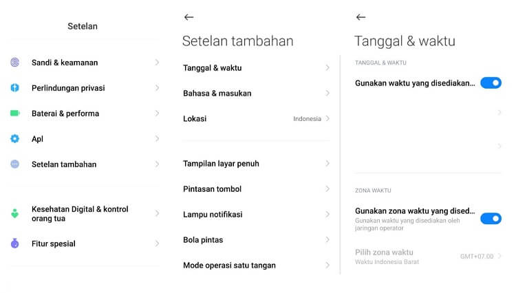 Setting Pengaturan Jam Untuk Aplikasi Kontak