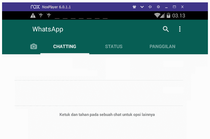 WhatsApp Sudah Terpasang di Nox