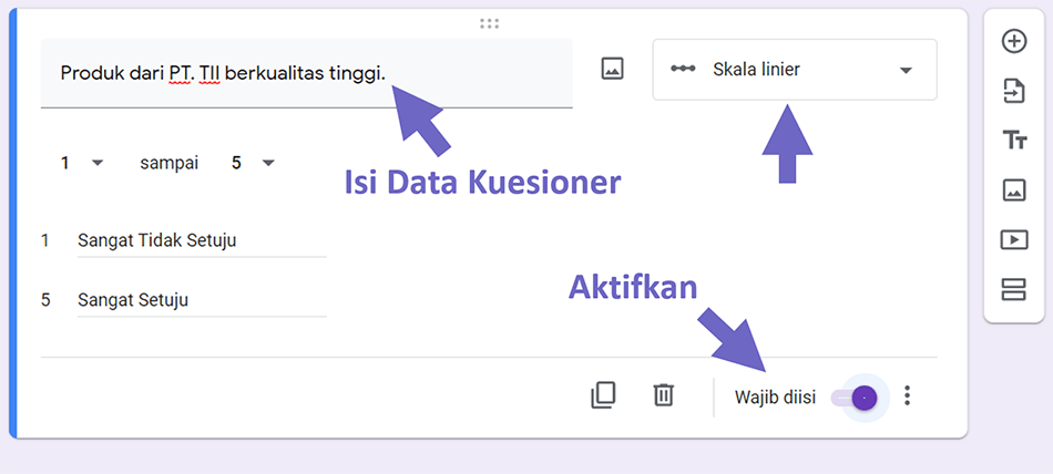 Membuat Pertanyaan Kuesioner