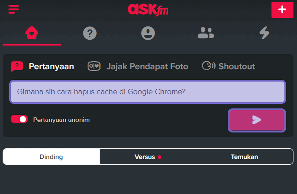 Kolom Buat Pertanyaan Ask FM