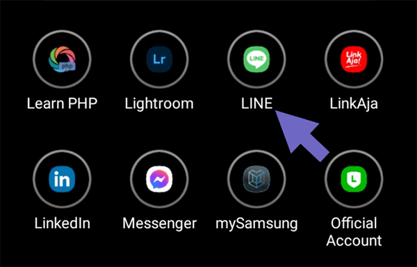 Membuka Aplikasi Line