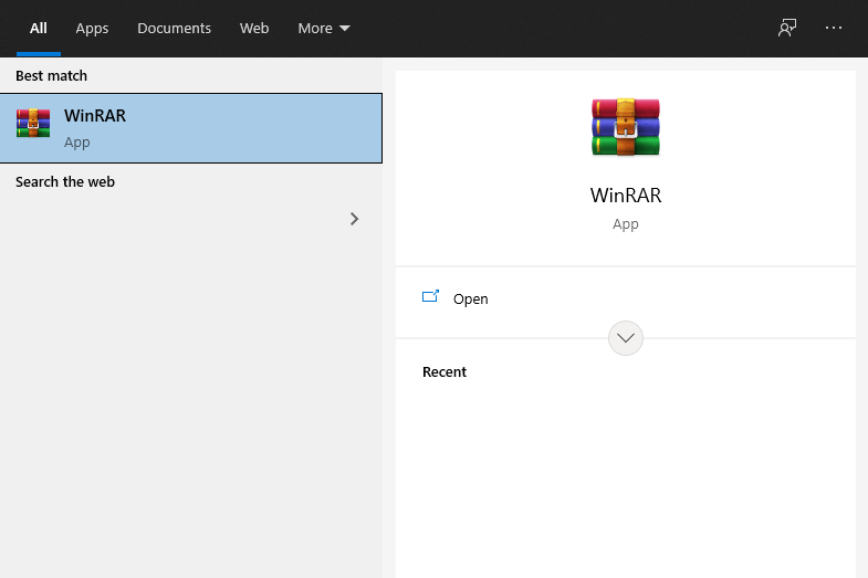 Aplikasi RAR di Windows