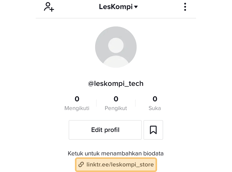 Contoh URL Linktree di TikTok
