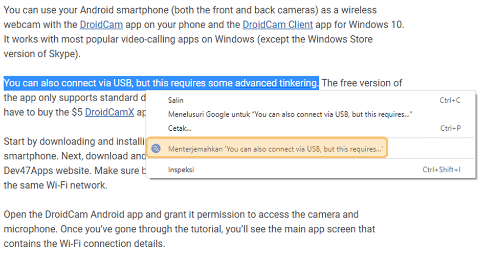 Aktifkan Ekstensi Google Translator