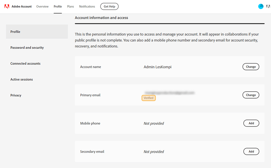 Adobe Sudah Terverifikasi