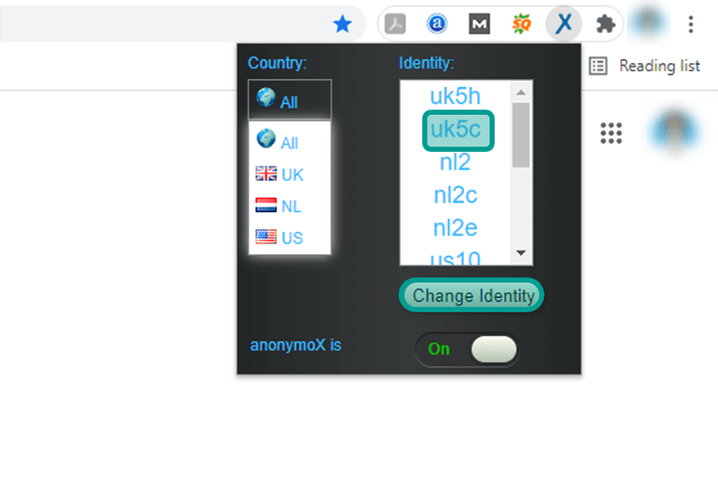 Ubah IP Anonymox