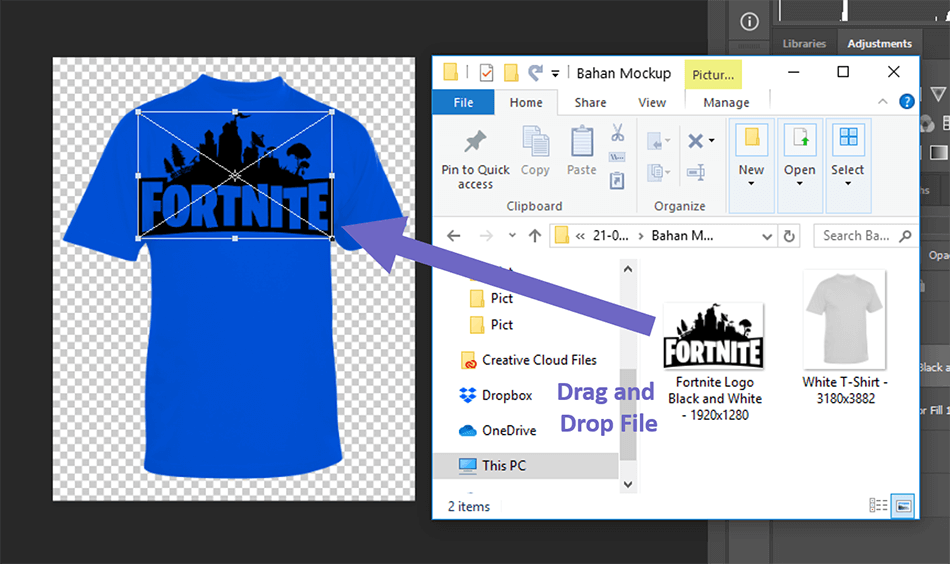 Import Gambar Desain ke Photoshop