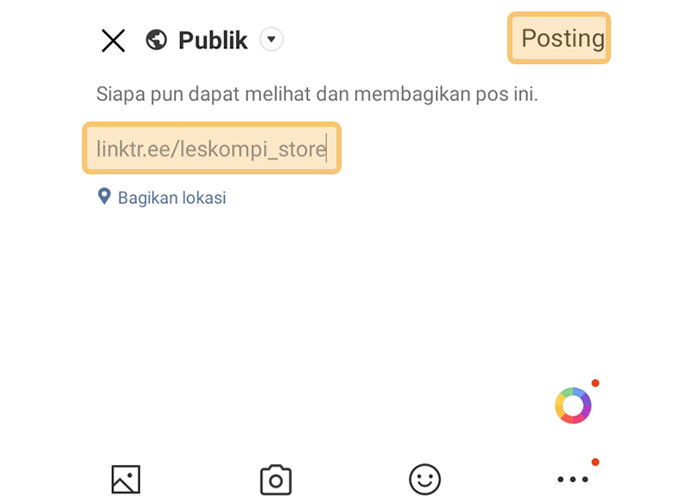 Atur URL Linktree di Postingan Line