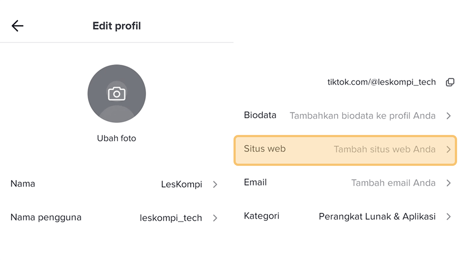 Kolom Situs Web
