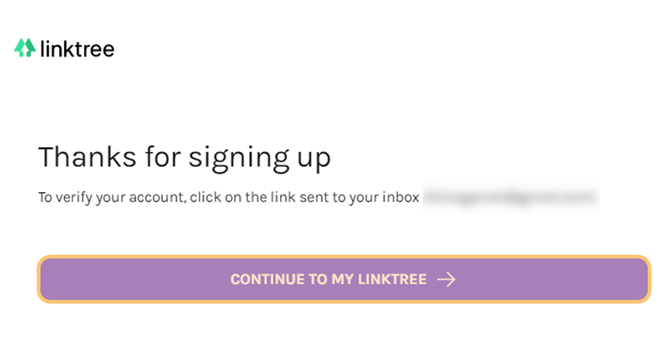Tombol Continue to My Linktree