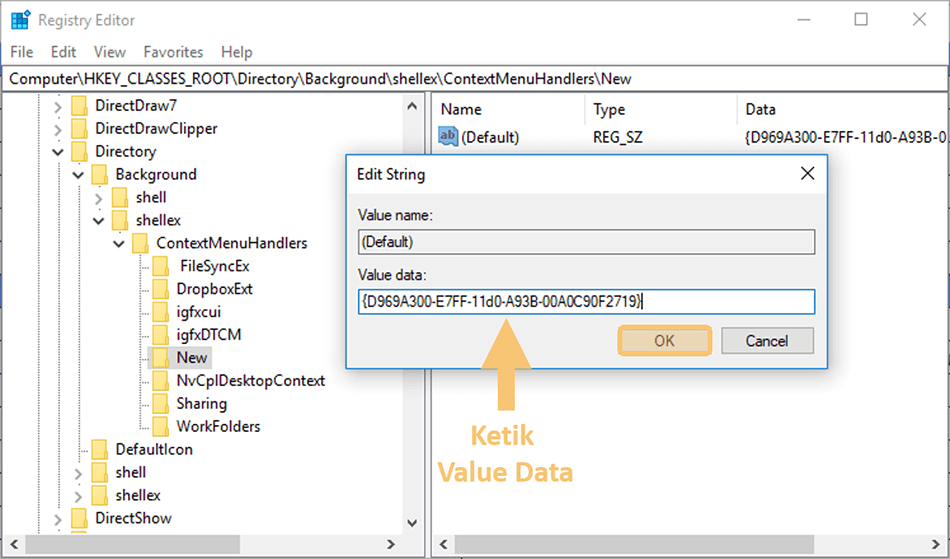 Value Data di Registry
