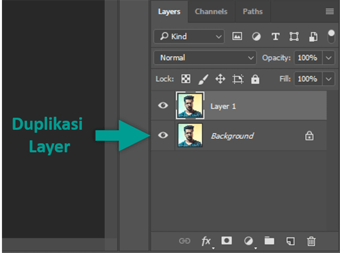 Contoh Duplikasi Layer di Photoshop