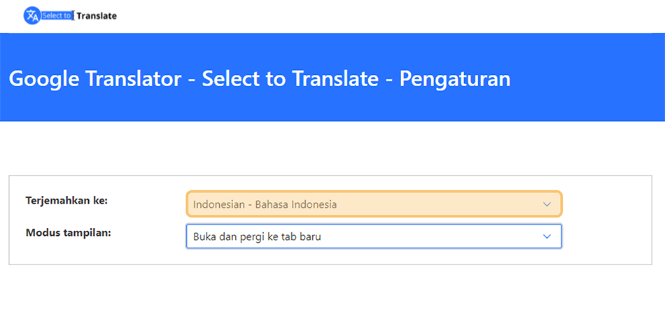 Atur Bahasa Terjemahan
