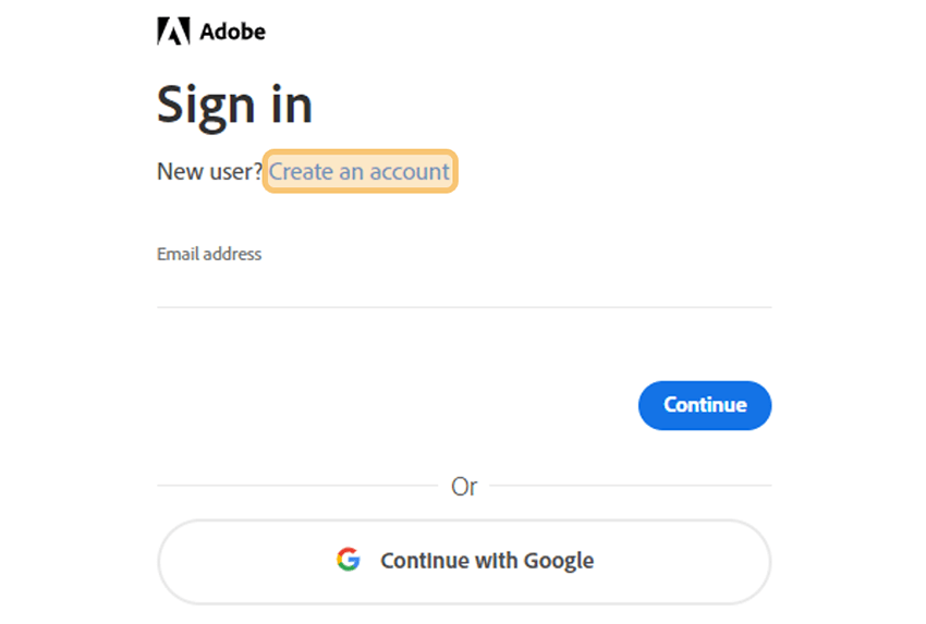 Create Account Adobe