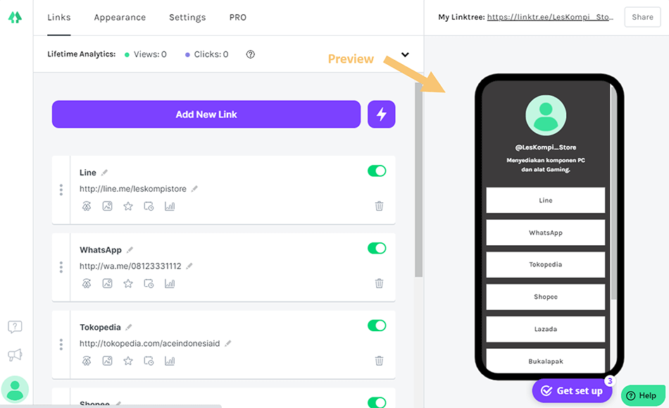 Menyisipkan Semua Link