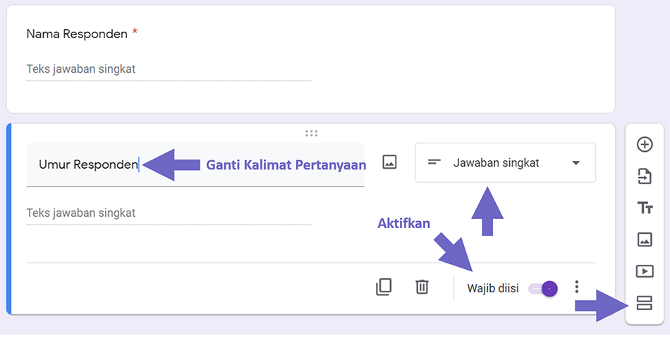 Tambahkan Bagian di Google Formulir