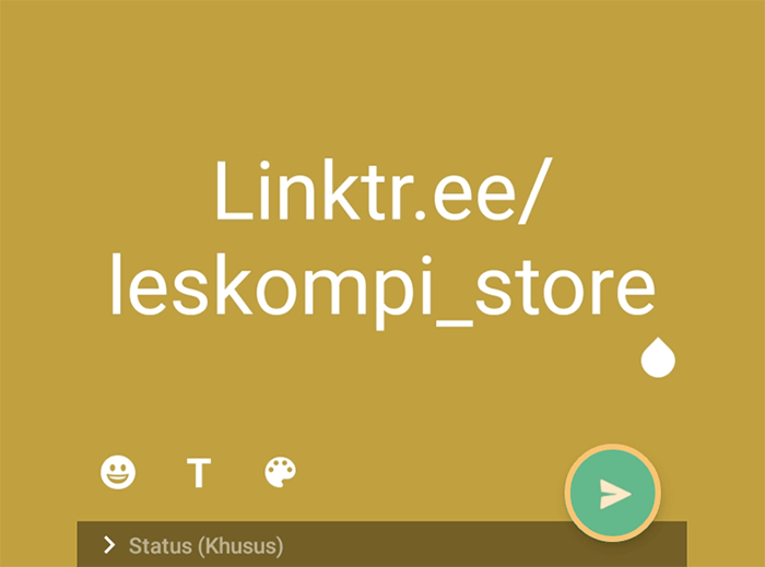Taruh URL Linktree di Status WhastApp
