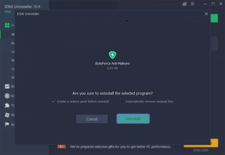 Hapus Aplikasi ByteFence
