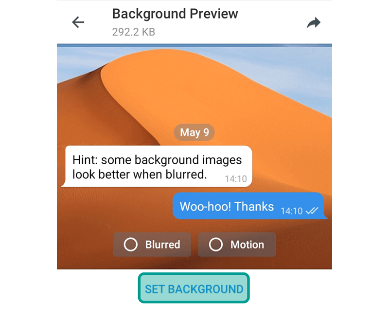 Opsi Set Background Telegram