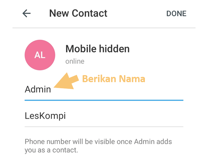 Beri Nama Kontak