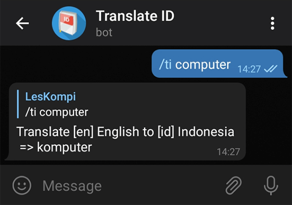 Bot Penerjemah Bahasa Telegram