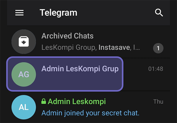 Buka Grup Telegram yang Diinginkan