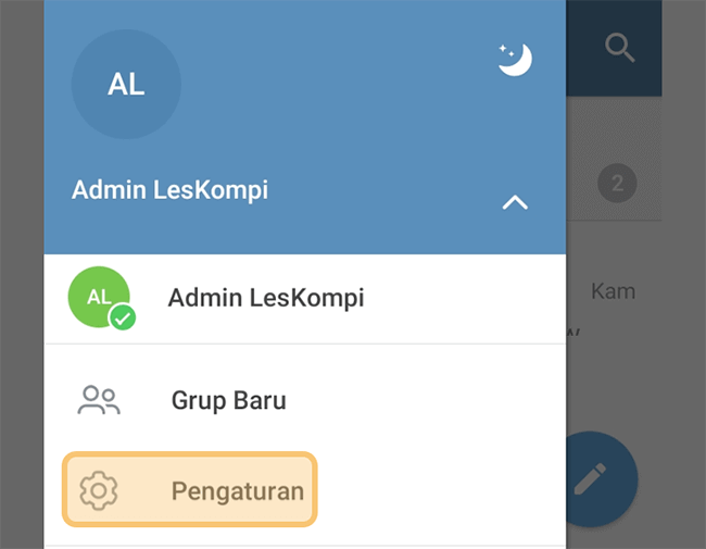 Buka Setting Telegram