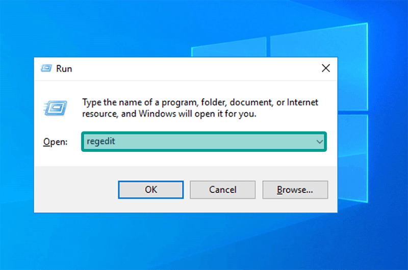 Regedit di Windows Run