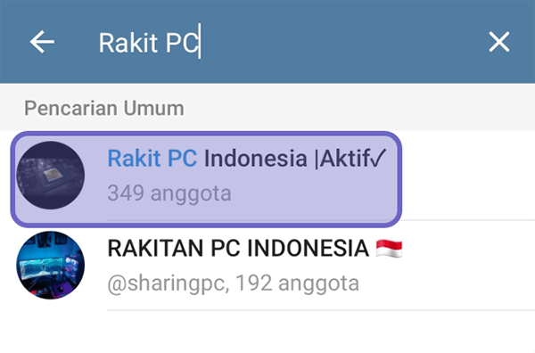 Pencarian Grup Telegram