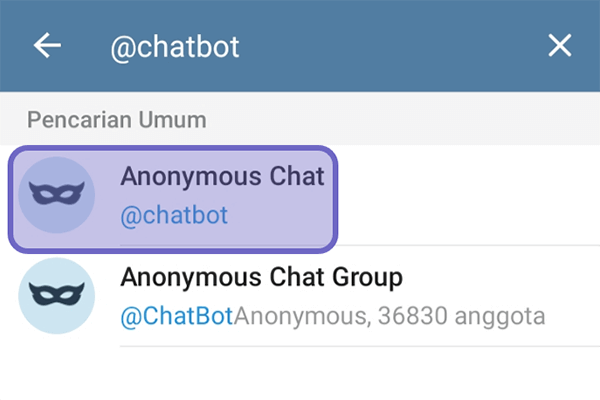 Cari Username Chatbot Telegram