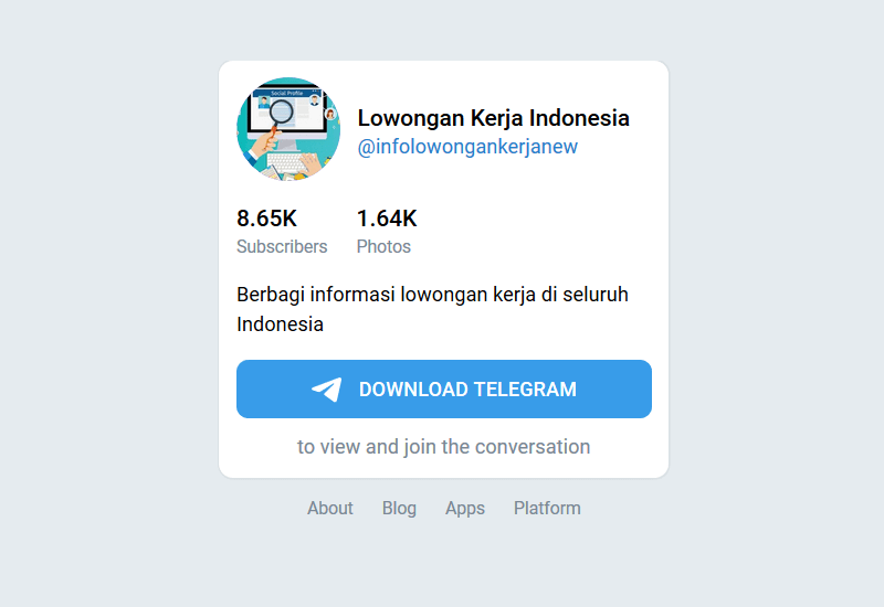 Channel Info Lowongan Kerja Telegram
