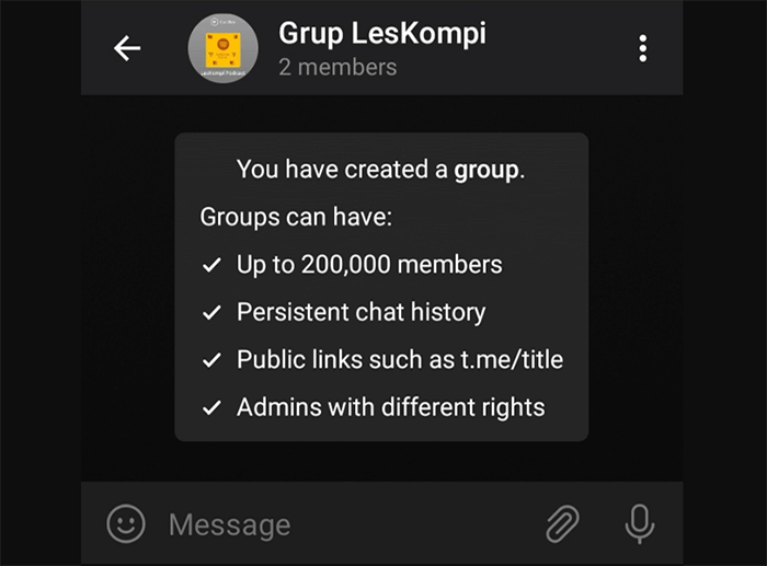 Contoh Grup Telegram