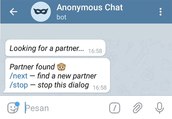 Teman Ditemukan di Anonymous Chat