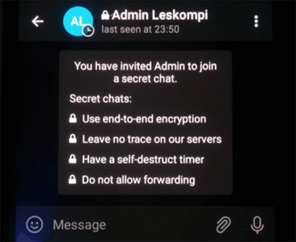 Fitur Secret Chat Telegram