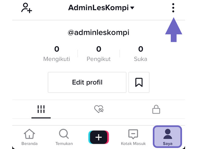 Menu TikTok