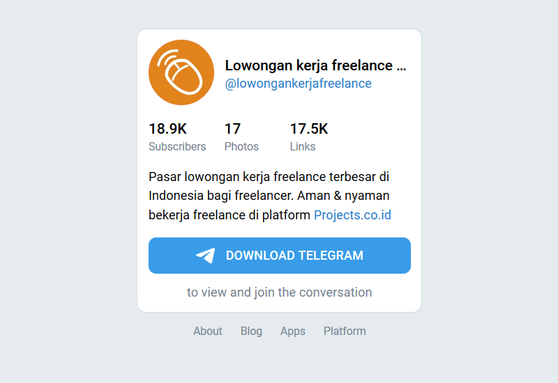 Channel Info Kerja Freelance