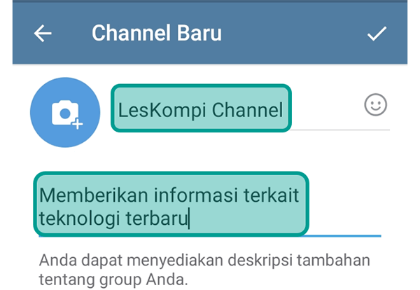 Atur Informasi Channel