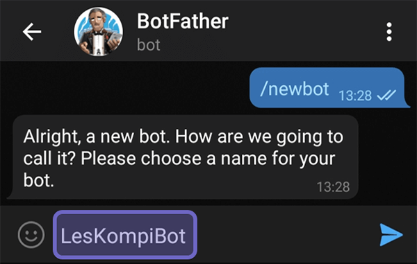 Ketik Nama Bot Telegram