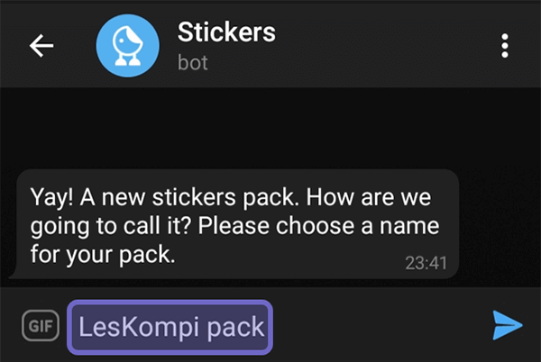Ketik Nama Sticker Pack Telegram