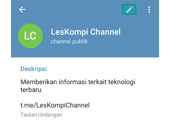 Ketuk Icon Pensil Channel Telegram