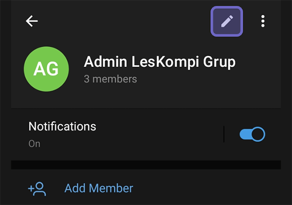 Ketuk Icon Pensil Telegram