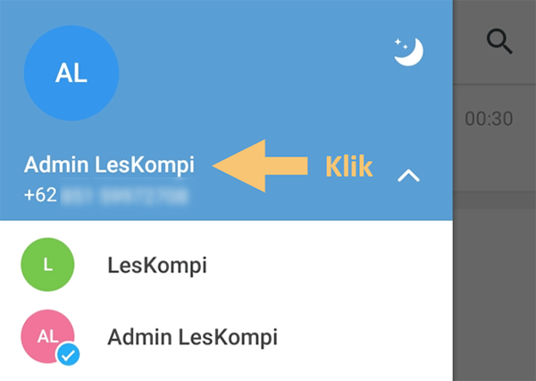 Ketuk Nama Akun Telegram