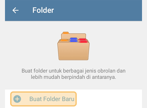 Klik Buat Folder Baru Telegram