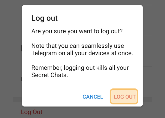 Konfirmasi Logout Telegram