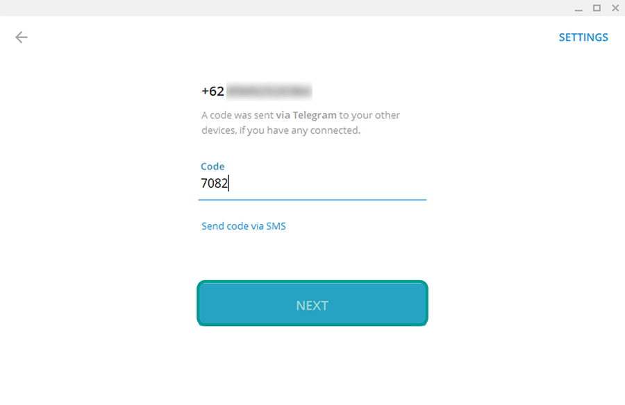 Masukkan Kode Verifikasi Telegram