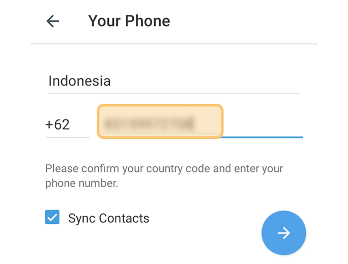 Masukkan Nomor Telepon Telegram
