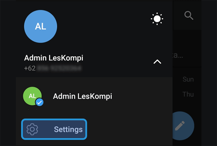 Menu Setting Telegram