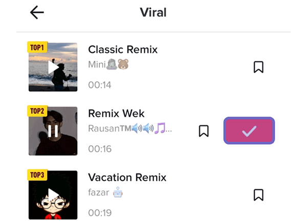 Opsi Backsound TikTok